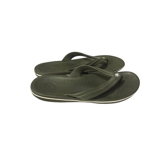 Crocs Mens Green Flip Flops Size 13 - Picture 3 of 6
